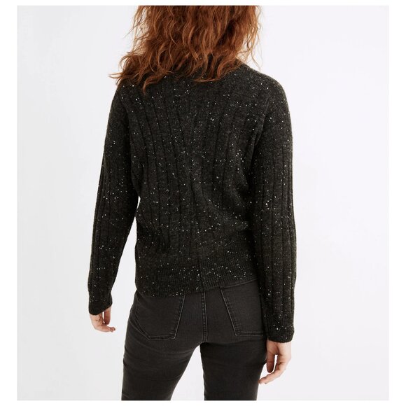 Madewell Wool Donegal Bowden Henley Sweater Coziest Yarn Fisherman Quiet Luxury - Picture 3 of 13
